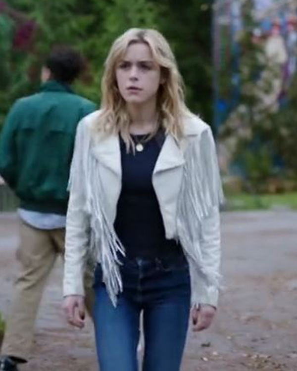 Totally Killer Kiernan Shipka Fringe Jacket