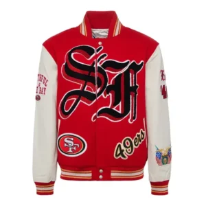 Jeff Hamilton San Francisco 49ers Wool and Leather Varsity Jacket