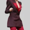Jenna Ortega Maroon Suit - Image 2