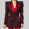 Jenna Ortega Maroon Suit