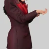 Jenna Ortega Maroon Suit