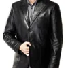 Jet Black Gentlemen Leather Blazer