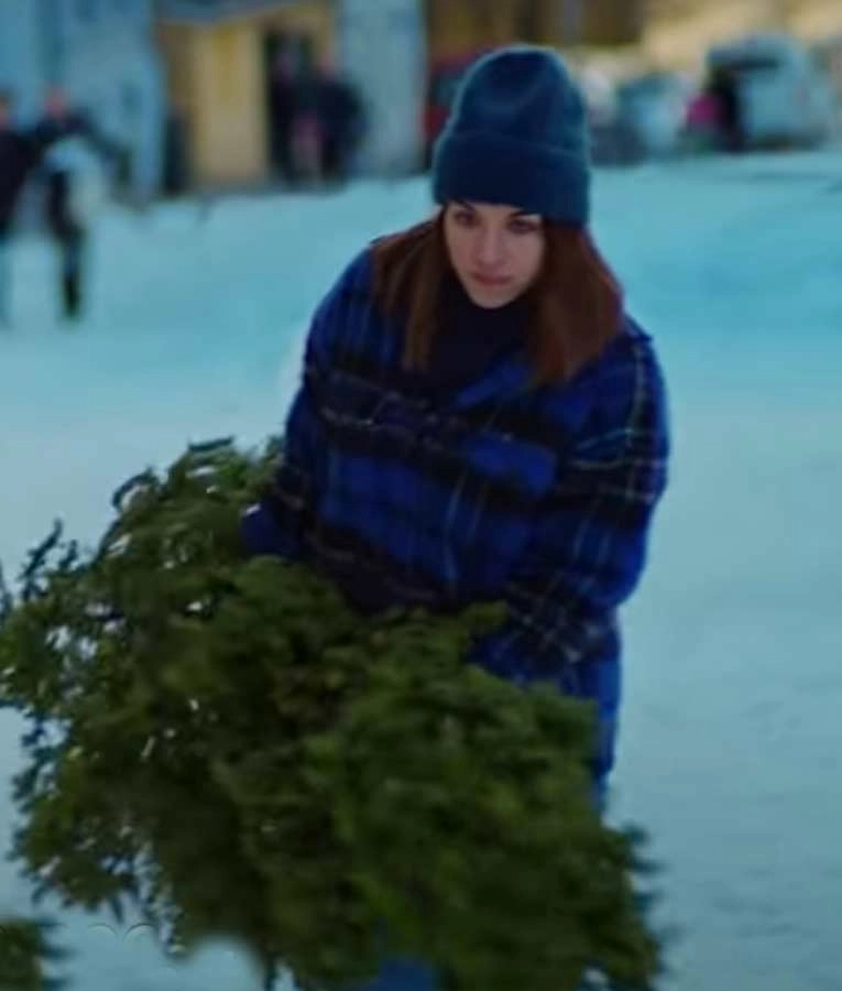 Home For Christmas Johanne Blue Plaid Jacket - Image 4