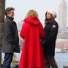 Julia Garner Modern Love Hooded Wool Coat