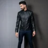 Men's Vintage Black Moto Racer Jacket
