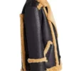 Katherine Black Leather Shearling Double Breasted Jacket - Image 2