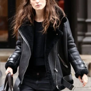 Keira Knightley Aviator B3 Shearling Leather Jacket