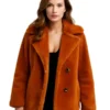 Kelly Reilly Yellowstone Orange Shearling Coat