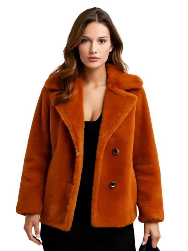 Kelly Reilly Yellowstone Orange Shearling Coat