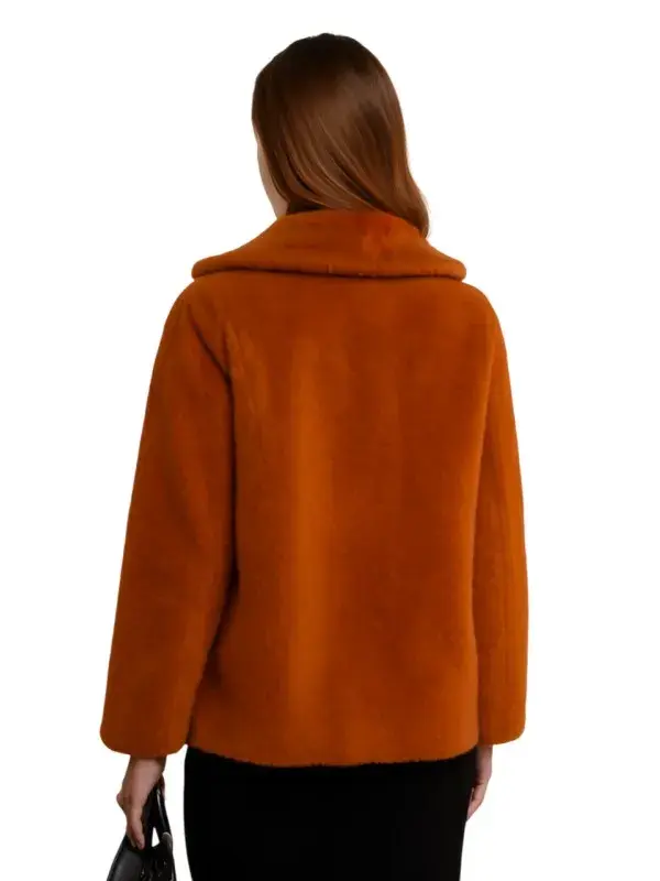 Kelly Reilly Yellowstone Orange Shearling Coat