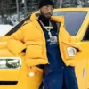 Key Glock Rapper North Face Puffer Jacket Yellow