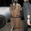 Kim Kardashian Walnut Brown Leather Overcoat - Image 4