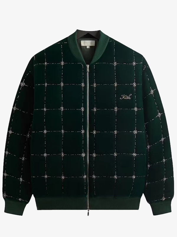 Travis Kelce Kith Beaded Velvet Clay Bomber Jacket