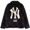 Kith Yankees Faux Fur Coaches Jacket Black