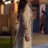 Murder in a Small Town Kristin Kreuk White Floral Coat - Image 5