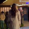 Murder in a Small Town Kristin Kreuk White Floral Coat - Image 4