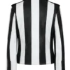 Womens Fashion Designer Leather Jacket Black and White - Image 5