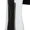 Womens Fashion Designer Leather Jacket Black and White