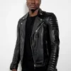 Quilted Leather Moto Jacket Mens - Image 14