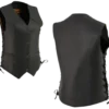Cher Black Leather Vest