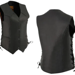 Cher Black Leather Vest