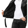 Leather Motorcycle Jacket For Mens