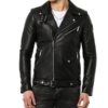 Leather Motorcycle Jacket For Mens