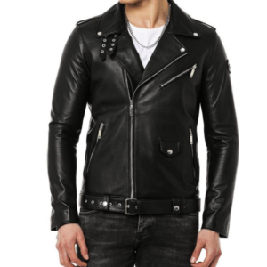 Leather Motorcycle Jacket For Mens
