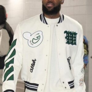 Lebron James Off White Kings Varsity Jacket