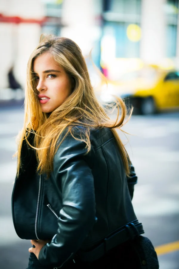 Women's Casual Black Leather Blazer - Image 2