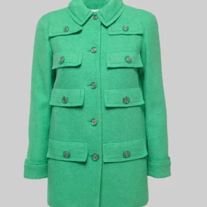 Lily Collins Emily In Paris Green Coat