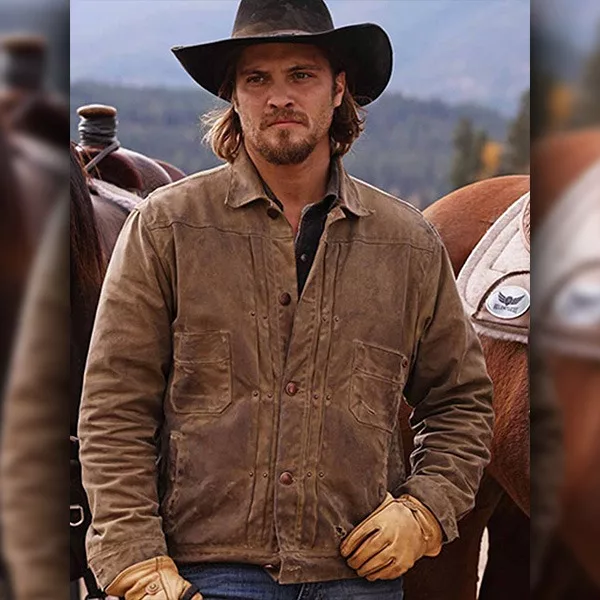 Luke Grimes Yellowstone Brown Leather Jacket