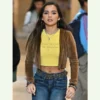 Madame Web 2024 Isabela Merced Brown Cropped Hoodie - Image 5