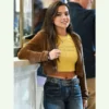 Madame Web 2024 Isabela Merced Brown Cropped Hoodie