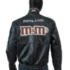 M&MS Black Leather Bomber Jacket zoom