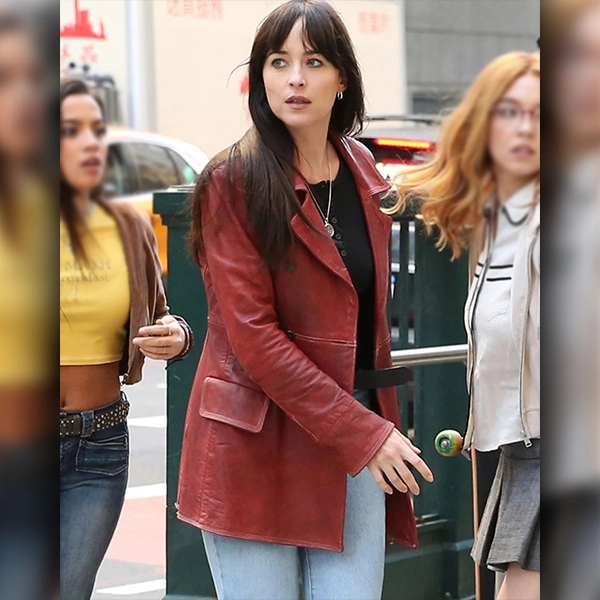 Dakota Johnson Madame Web Leather Coat