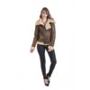 Women B3 Shearling Brown Leather Jacket