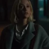 Watcher 2022 Maika Monroe Grey Wool Coat