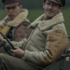 Masters Of The Air Callum Turner B3 Shearling Leather Jacket