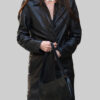 Materialists Dakota Johnson Black Leather Coat