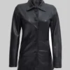 Materialists Dakota Johnson Black Leather Coat - Image 2