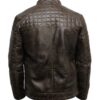Mens Cafe Racer Quilted Brown Jacket