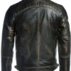 Men Cafe Racer Retro Motorcycle Leather Jacket