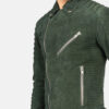 Men's Suede Leather Biker Jacket - Image 2