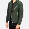 Men's Suede Leather Biker Jacket - Image 3