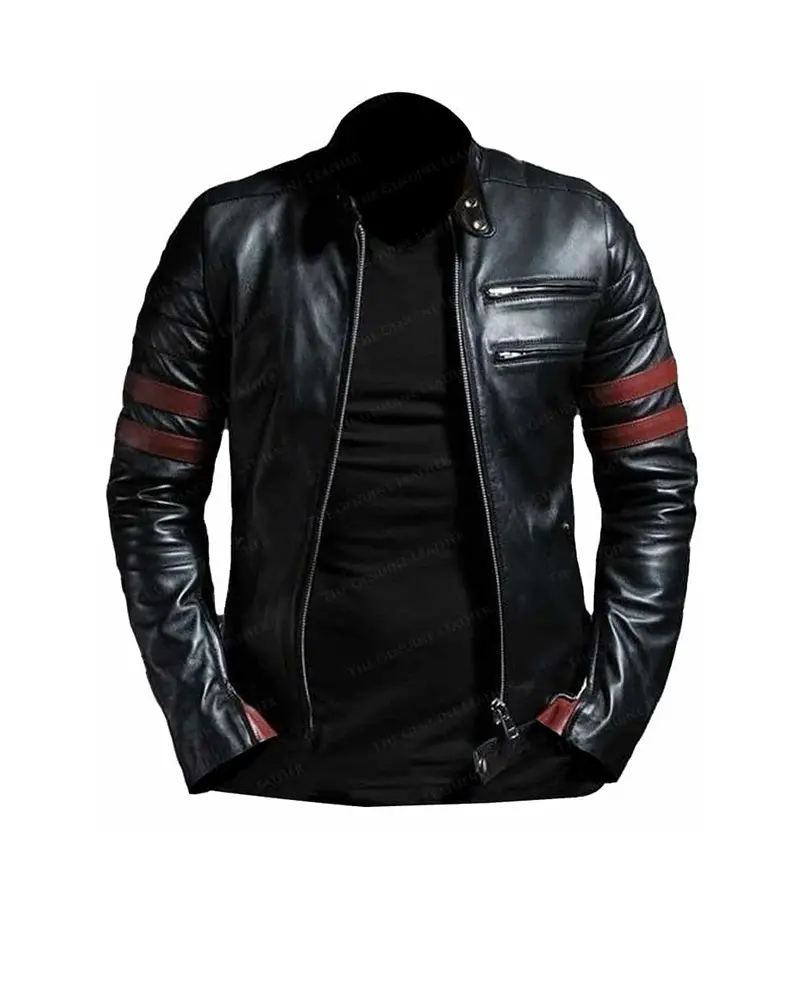 Men's Slim Fit Biker Leather Jacket JACKETS JUNCTION