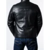 Men's Sheepskin Black Leather Biker Jacket
