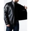 Men's Sheepskin Black Leather Biker Jacket