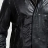Men’s Highschool Fashion Black Leather Jacket