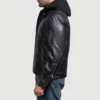 Men’s Highschool Fashion Black Leather Jacket